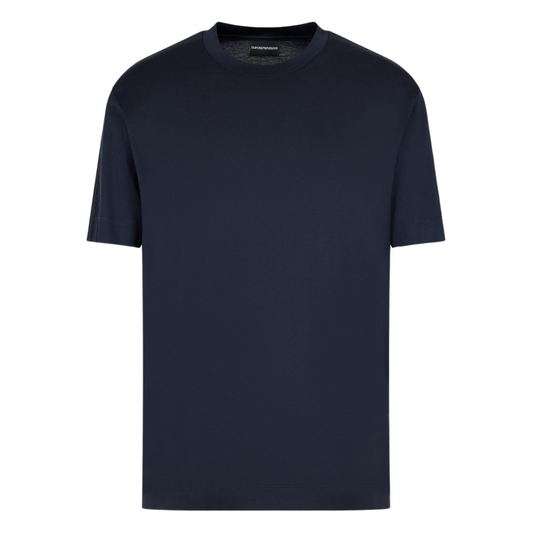 Emporio Armani Tape Logo Tee in Navy