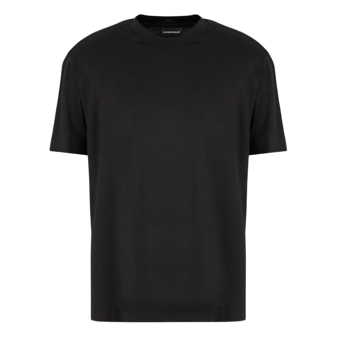 Emporio Armani Tape Logo Tee in Black