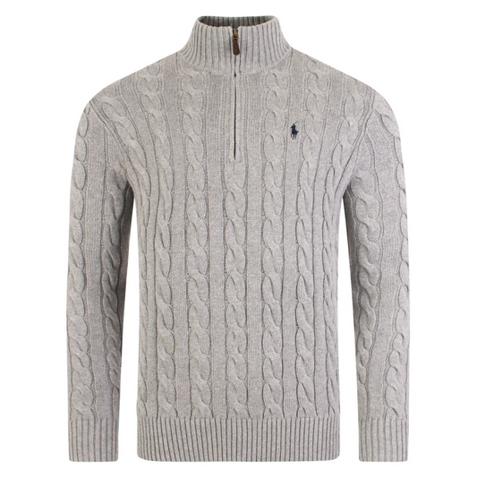 Ralph Lauren Driver Half Zip in Fawn Grey Heather