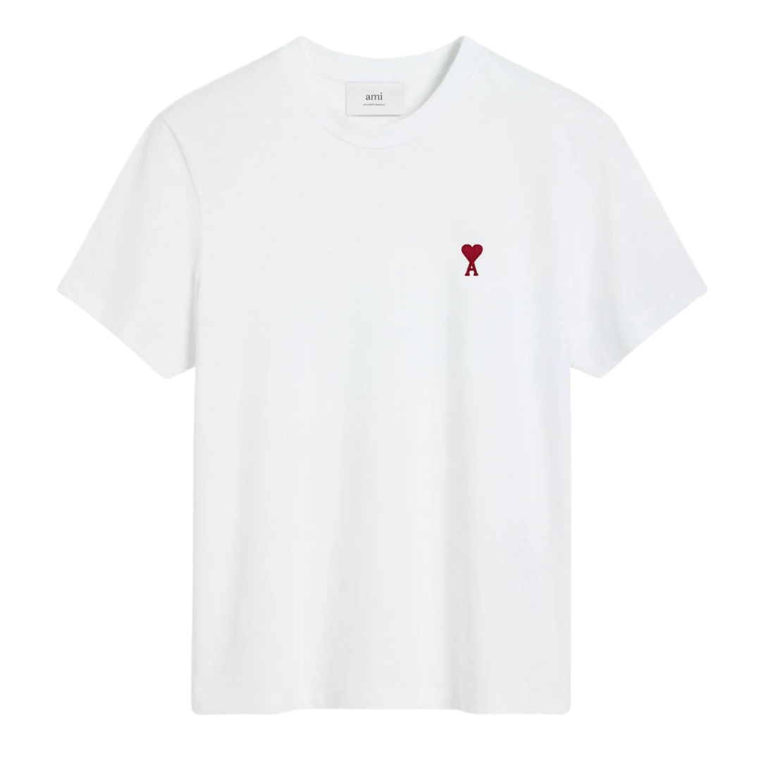 AMI Red ADC Tee in White