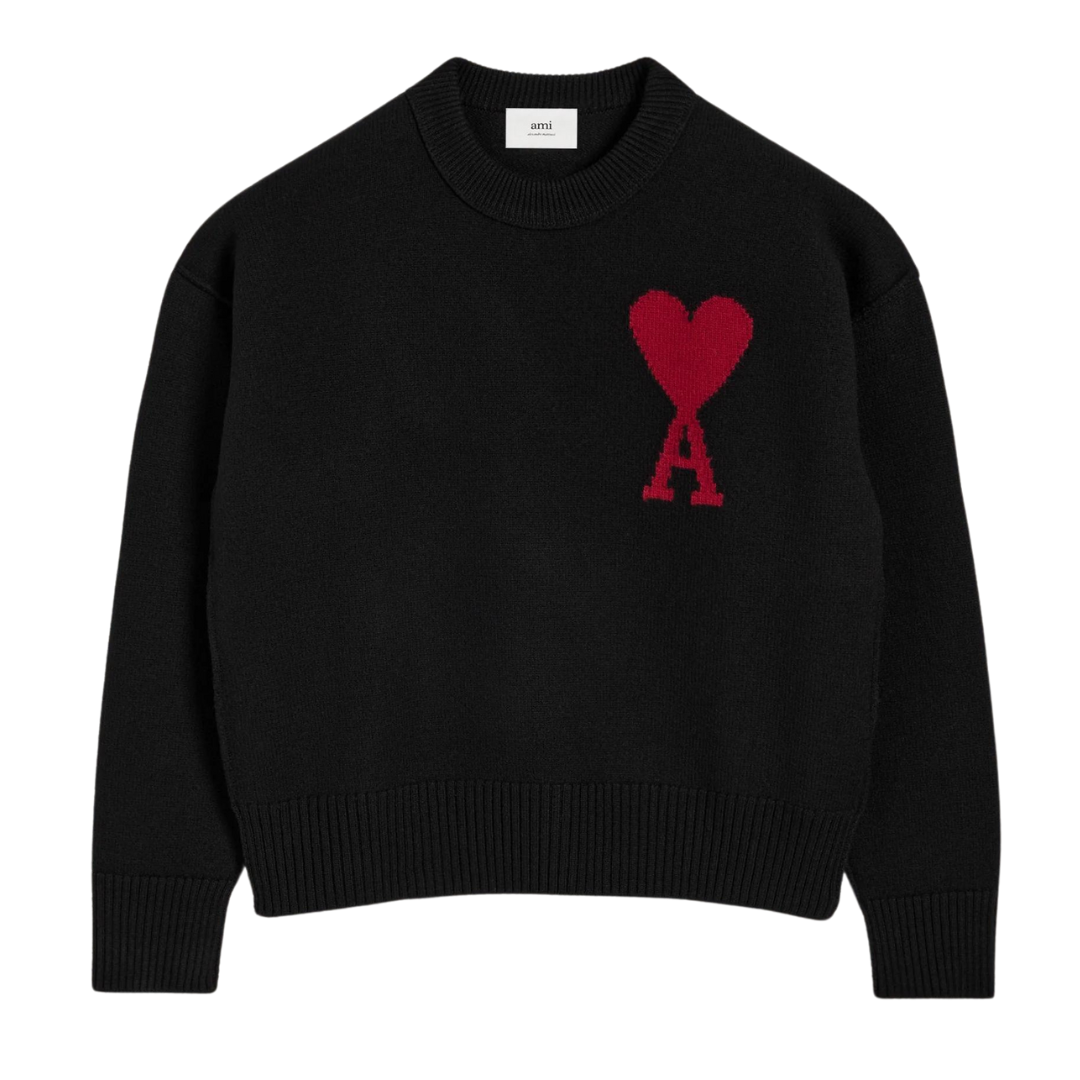 AMI Red ADC Sweater in Black