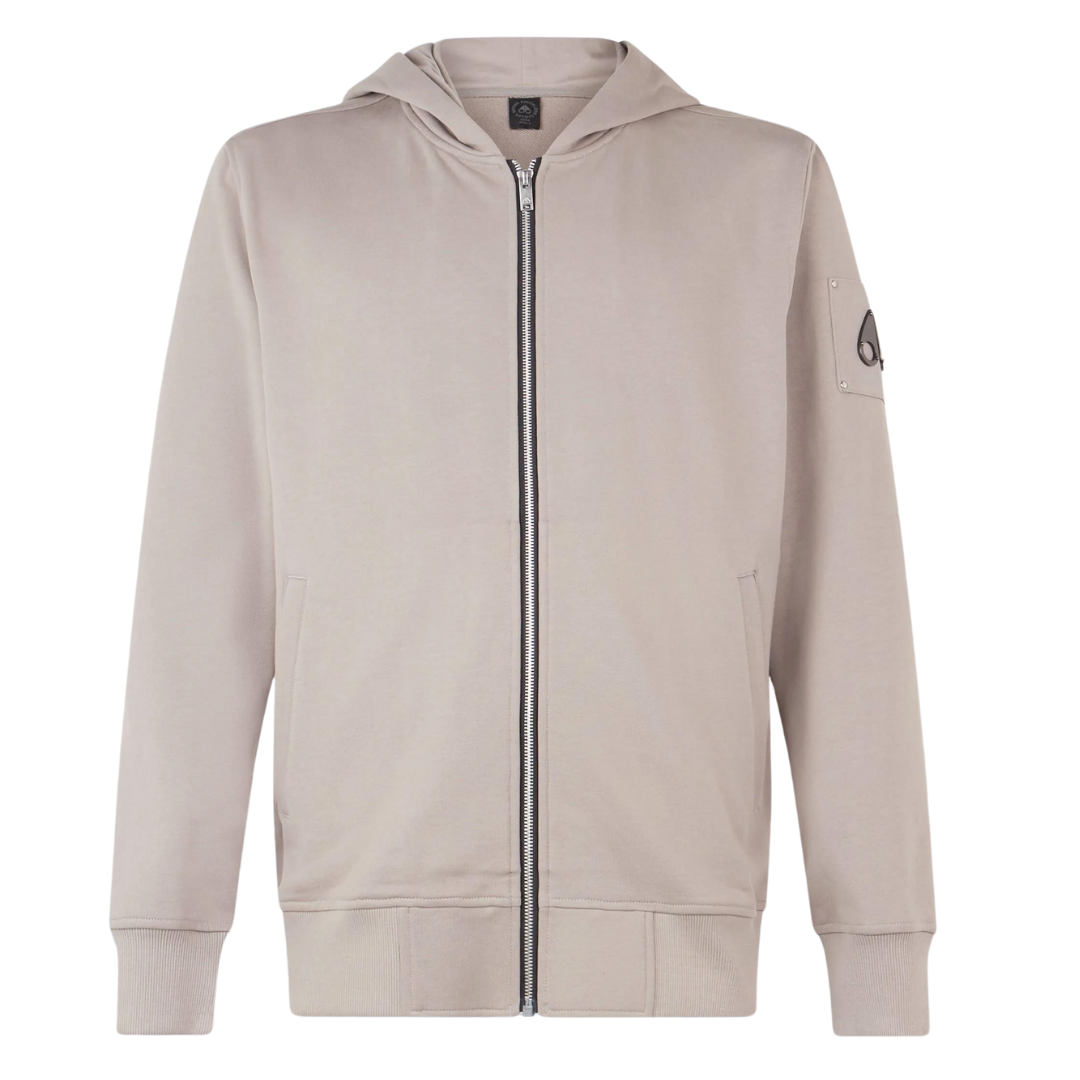 Moose Knuckles Hartsfield Zip Up Hoodie in Dusk Grey