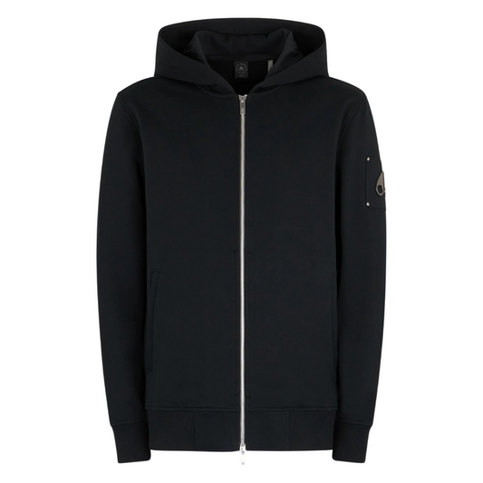 Moose Knuckles Hartsfield Zip Up Hoodie in Black