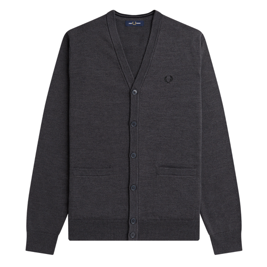 Fred Perry Classic Cardigan in Dark Grey