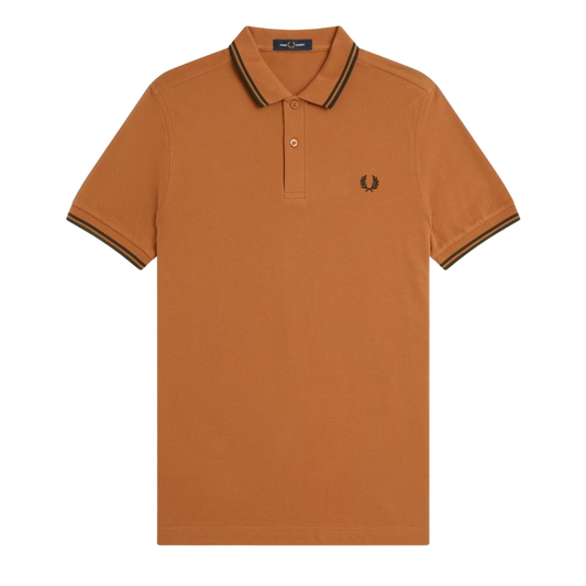 Fred Perry Twin Tip Polo in Marmalade