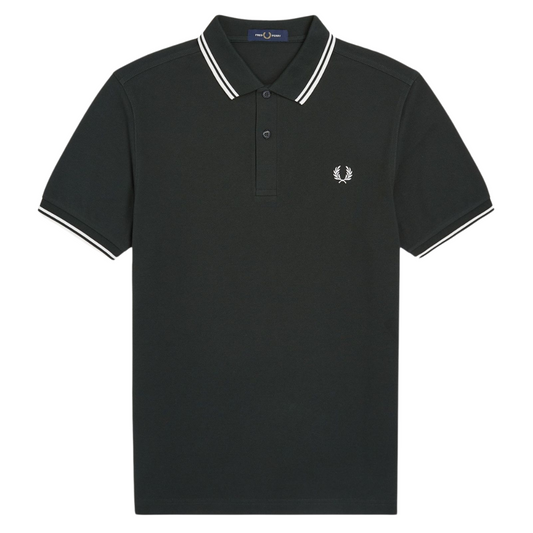 Fred Perry Twin Tip Polo in Night Green