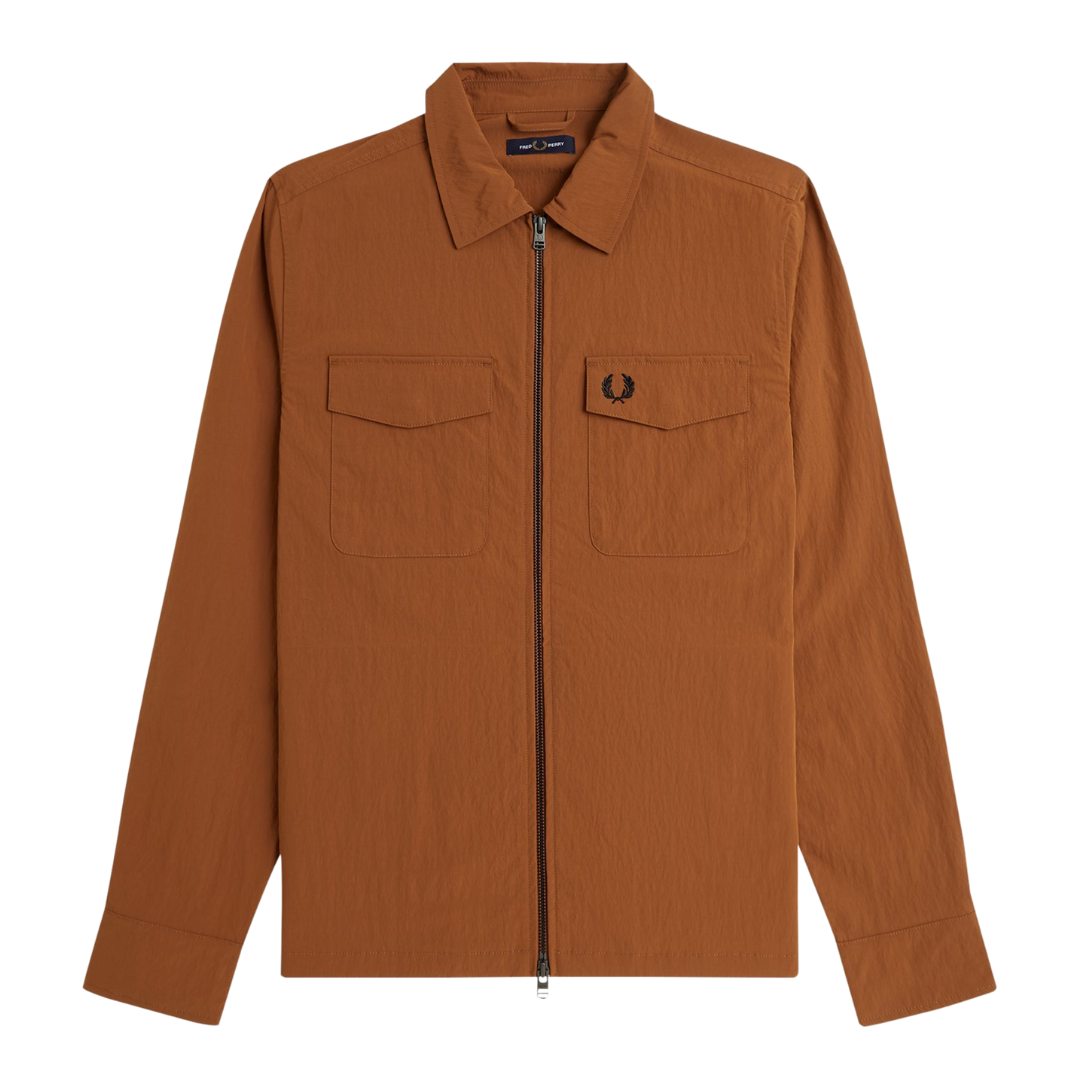 Fred Perry Pocket Overshirt in Marmalade