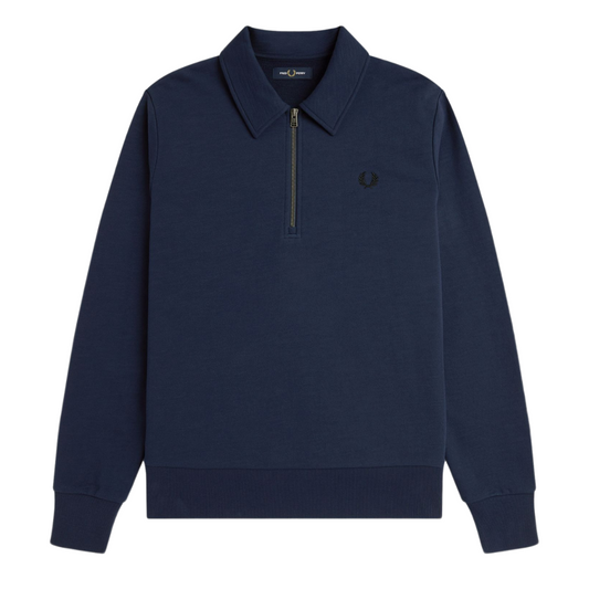 Fred Perry Zip Neck Sweatshirt in Carbon