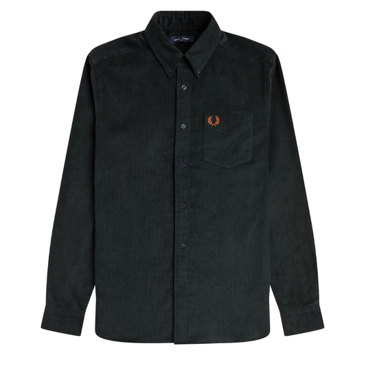 Fred Perry Corduroy Shirt in Night Green