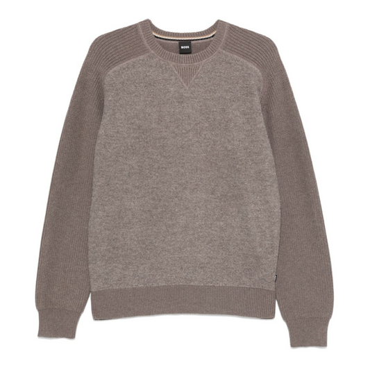 BOSS H-Ematero Crewneck in Dark Beige