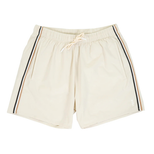 BOSS Iconic Swim Short in Open White