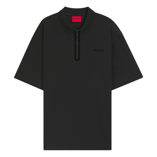 HUGO Dubilo QZip Polo in Black