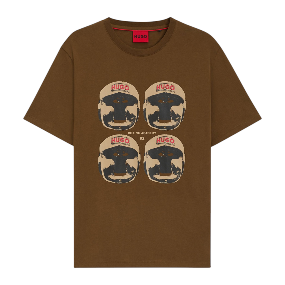 HUGO Diboxer Tee in Medium Brown