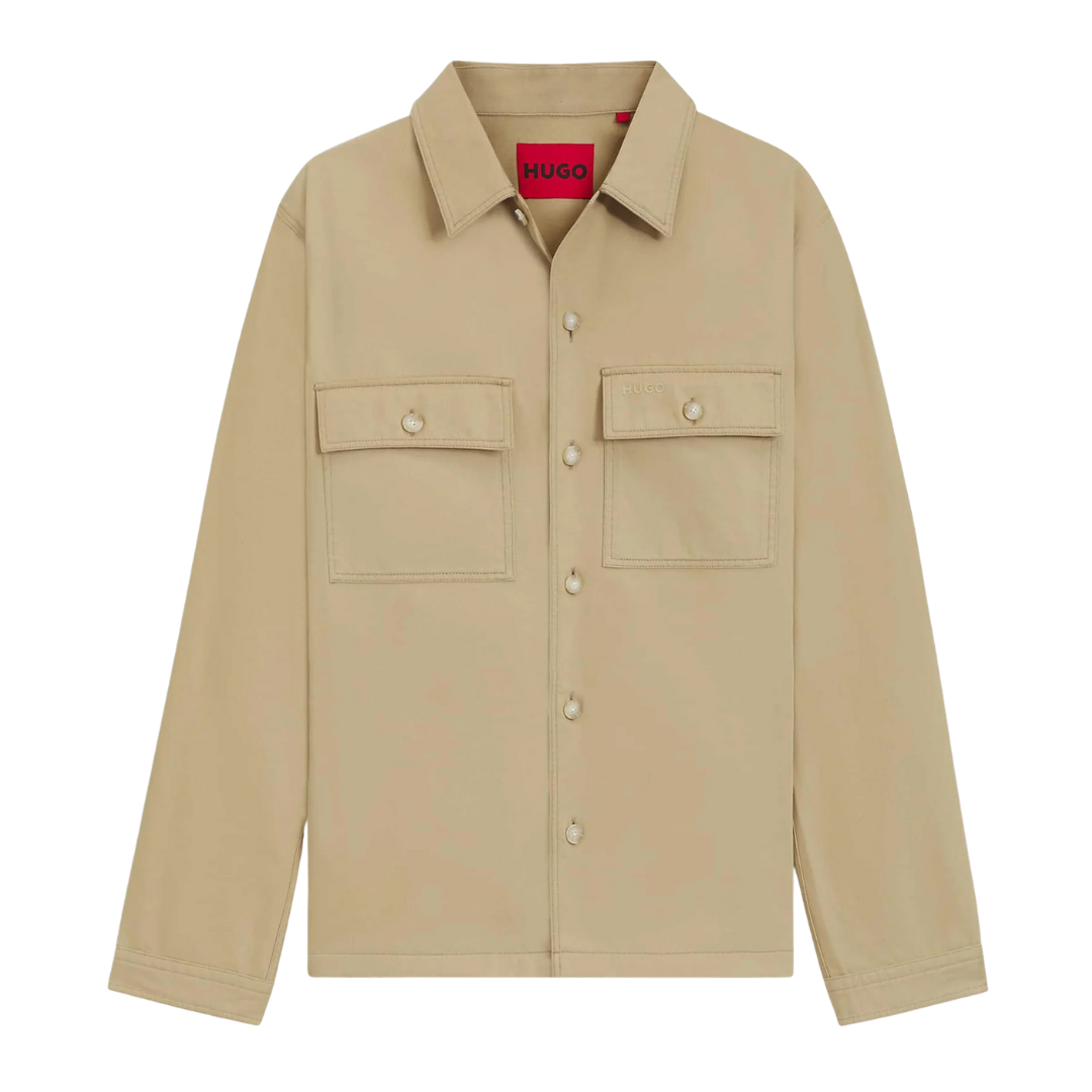HUGO Epoldo Overshirt in Medium Beige
