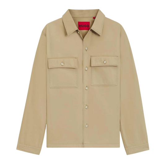 HUGO Epoldo Overshirt in Medium Beige