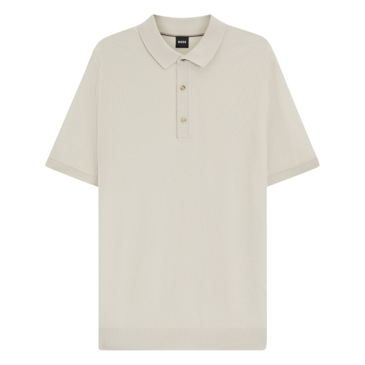 BOSS H-Iannotti Knit Polo in Open White