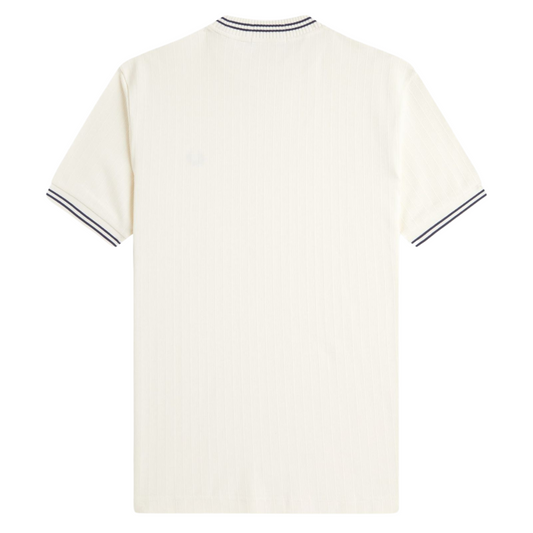 Fred Perry Ribbed Jersey T-Shirt in Ecru