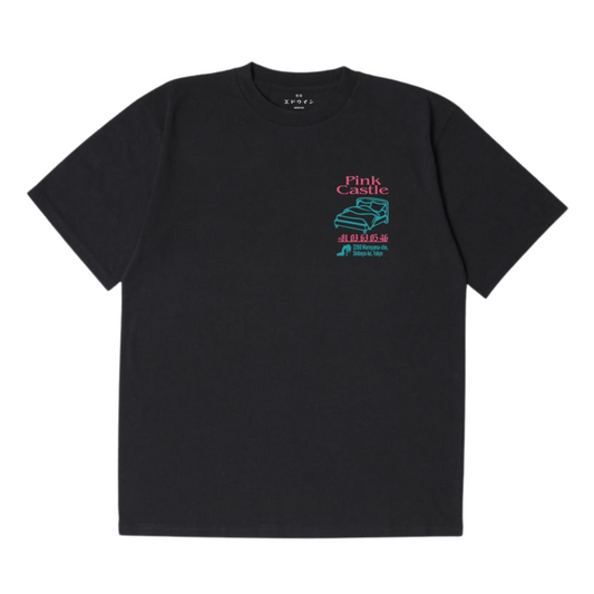 Edwin Pink Castle Tee in Black