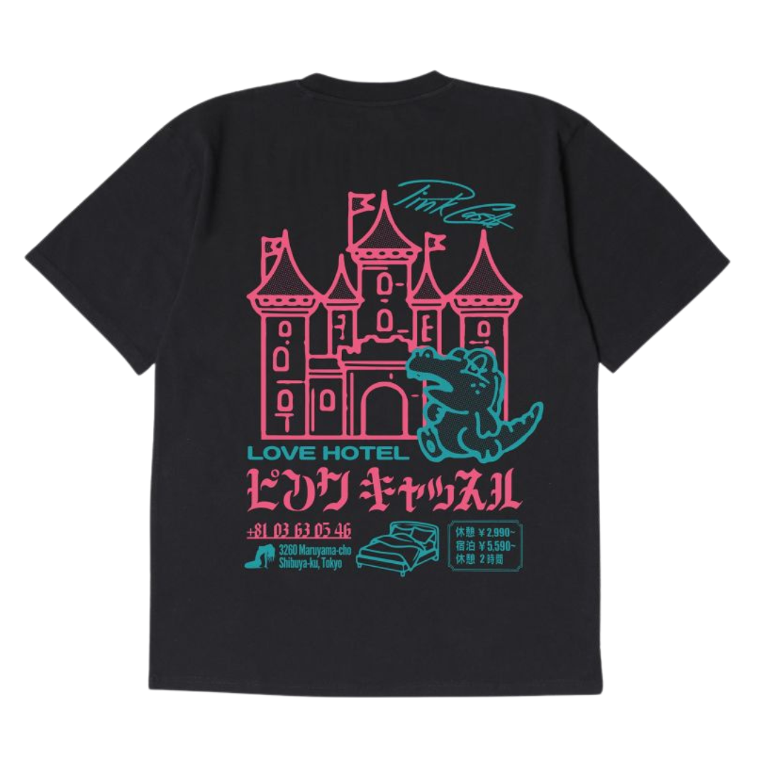 Edwin Pink Castle Tee in Black