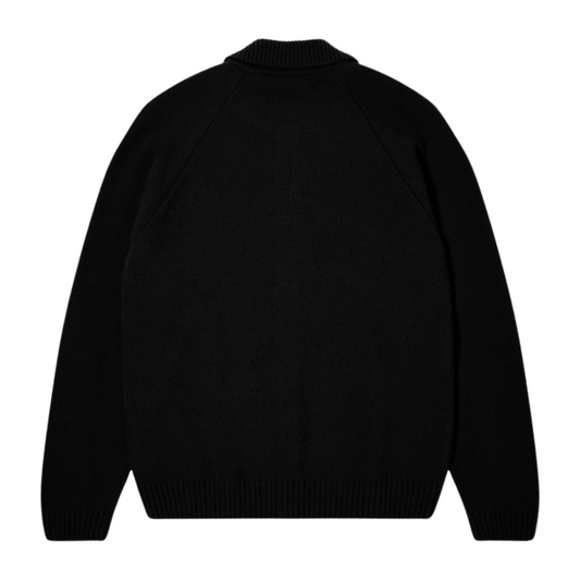 Edwin Mars Polo Cardigan in Black