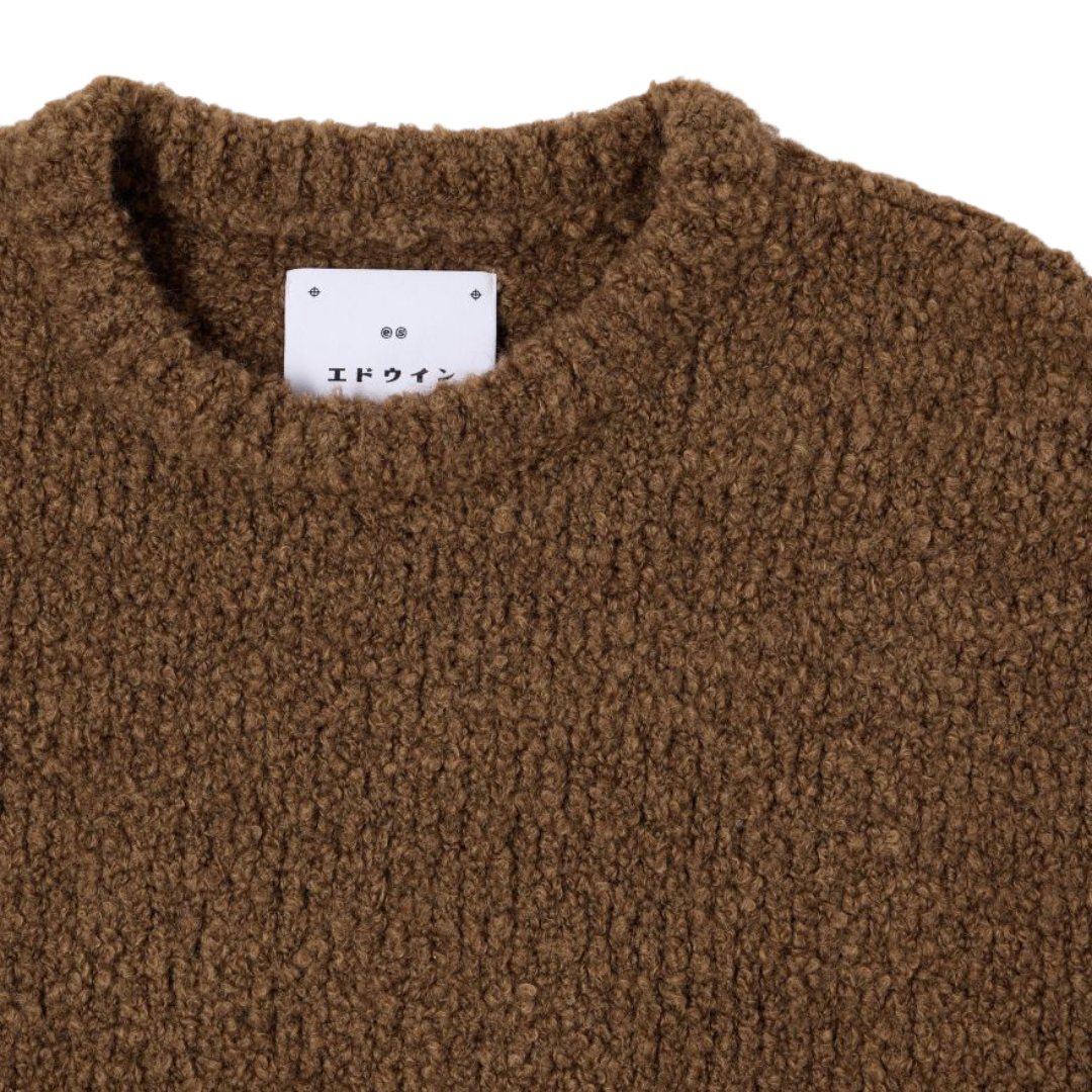 Edwin Dun Textured Sweater in Taupe