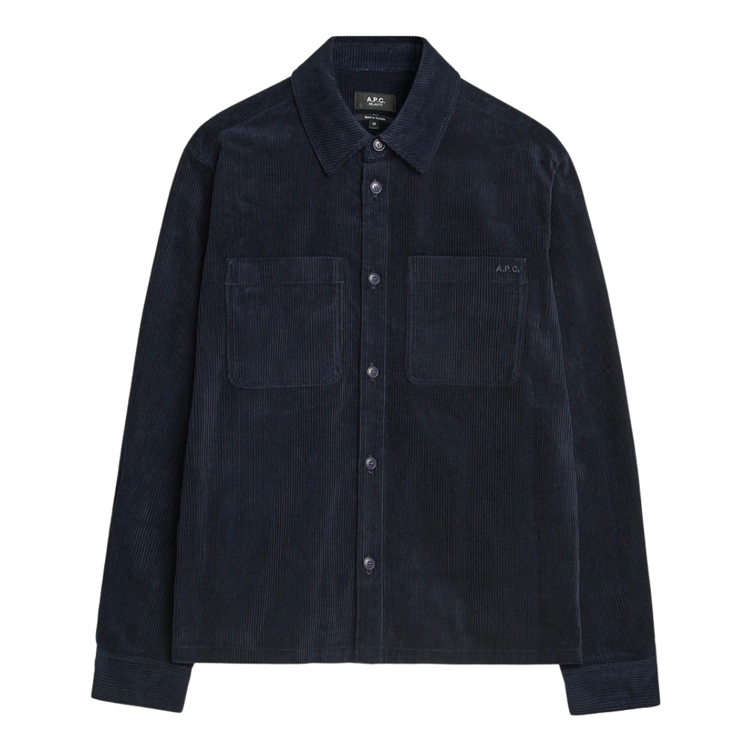 A.P.C Leon Corduroy Overshirt in Dark Navy