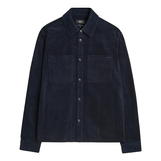 A.P.C Leon Corduroy Overshirt in Dark Navy
