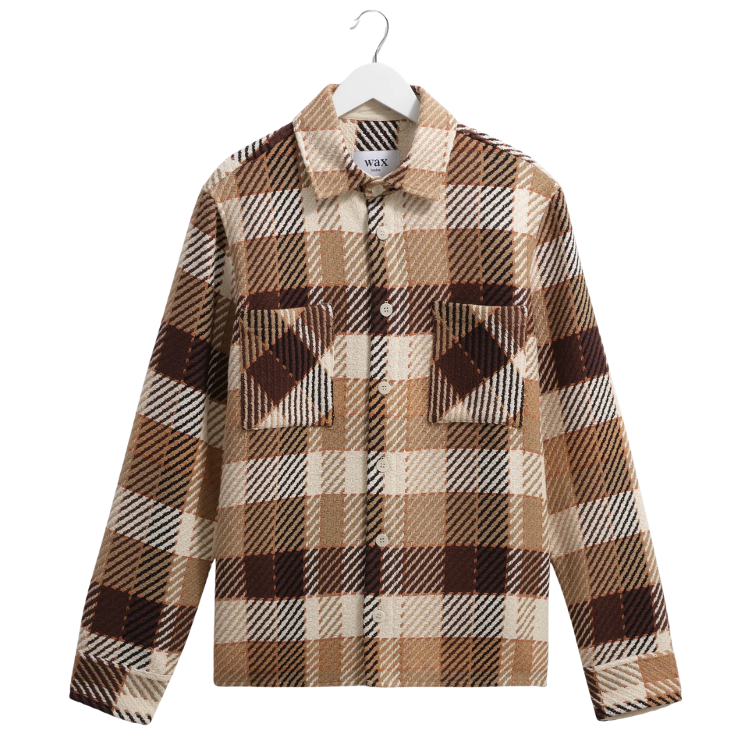 Wax London Whiting Overshirt in Natural/Brown