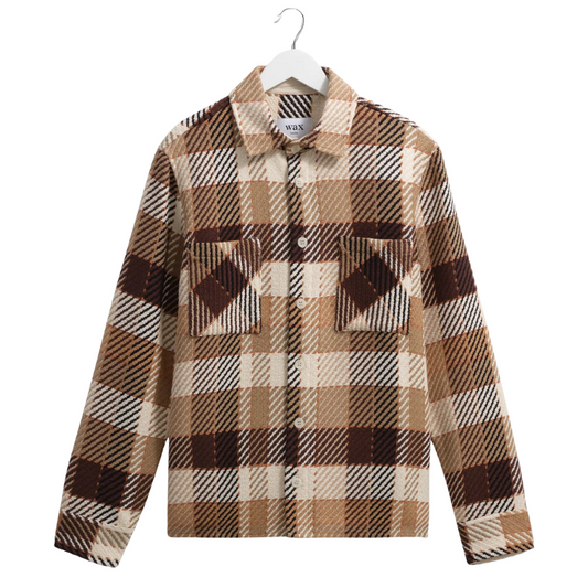 Wax London Whiting Overshirt in Natural/Brown
