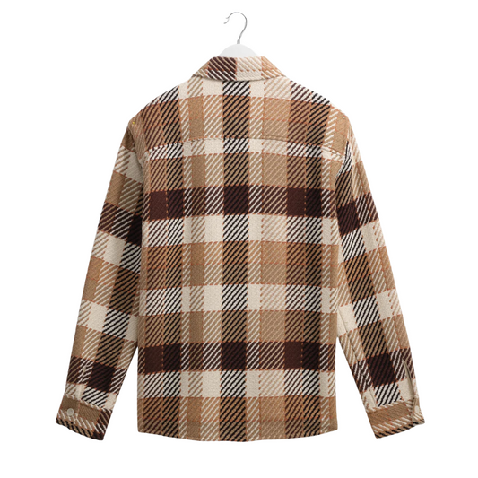 Wax London Whiting Overshirt in Natural/Brown