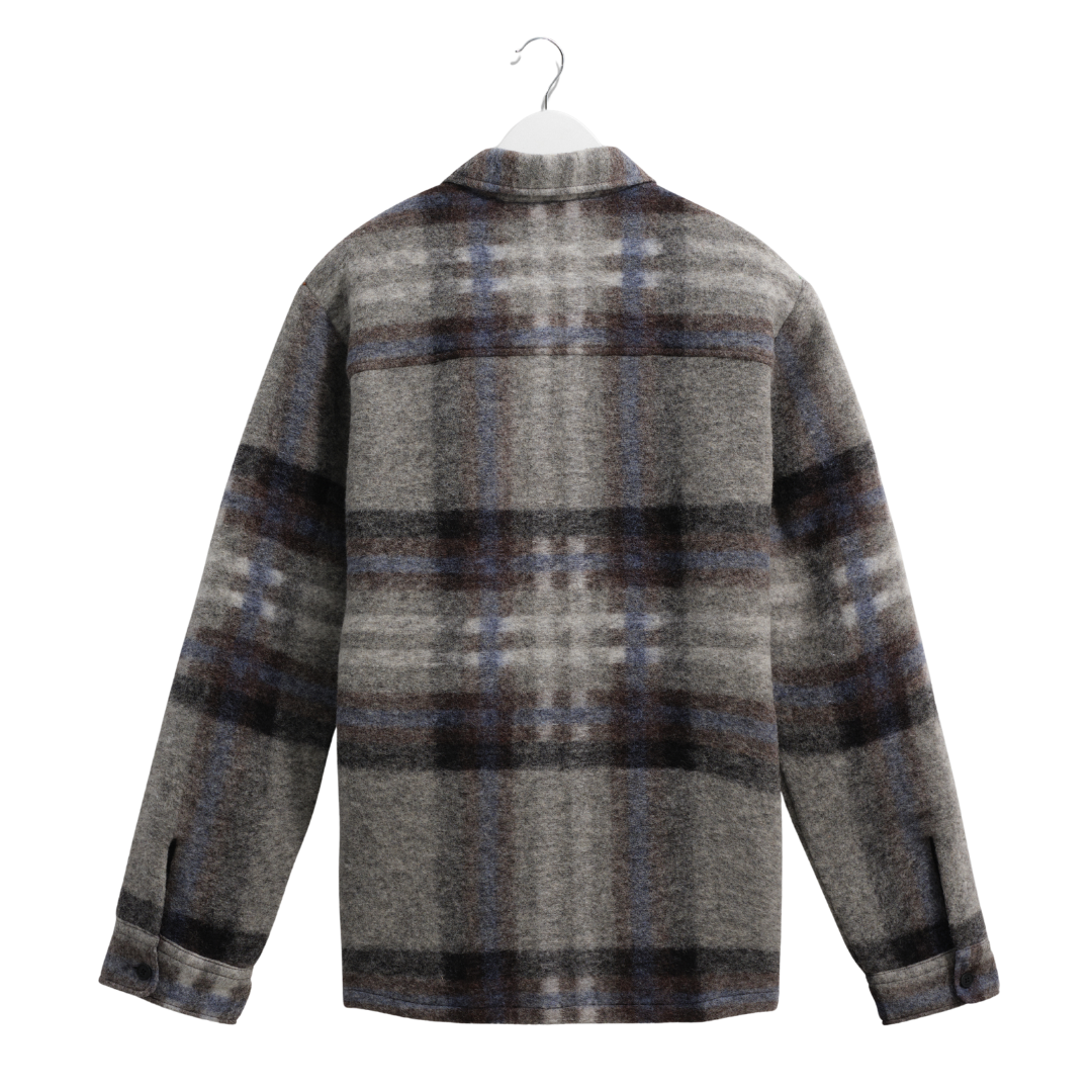 Wax London Nolan Overshirt in Grey/Blue