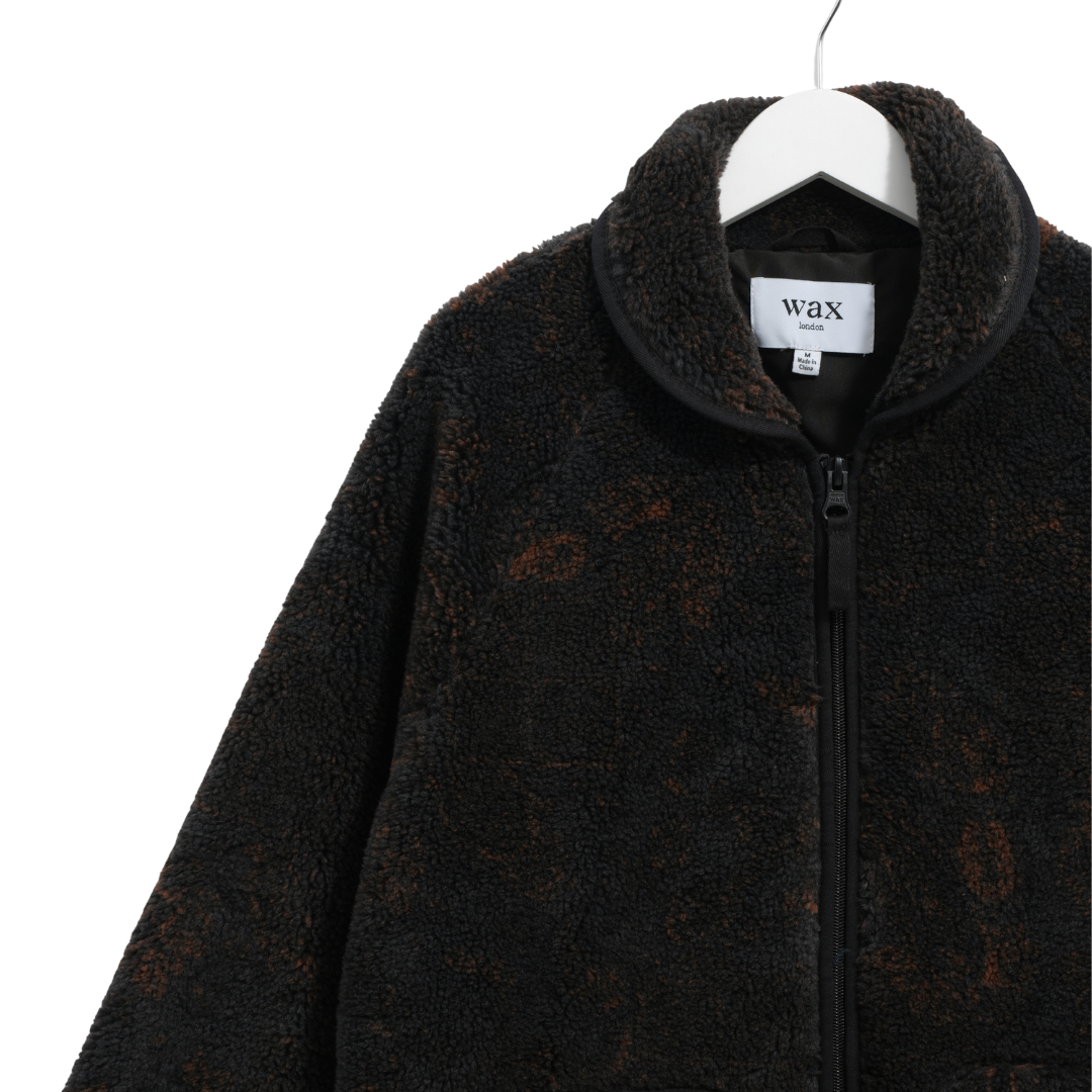 Wax London Tate Fleece in Black/Brown