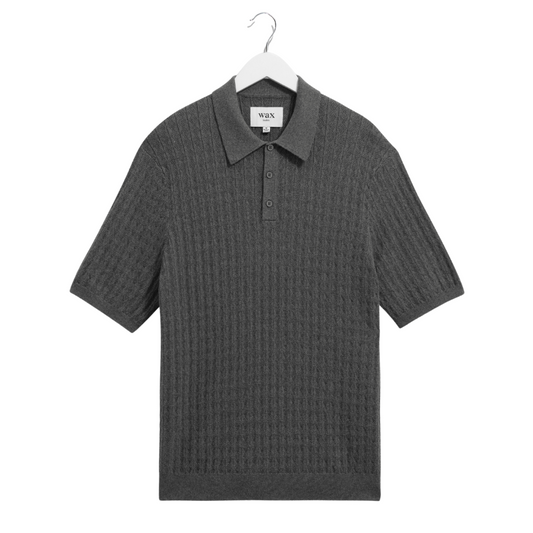 Wax London Naples Polo in Grey Marl