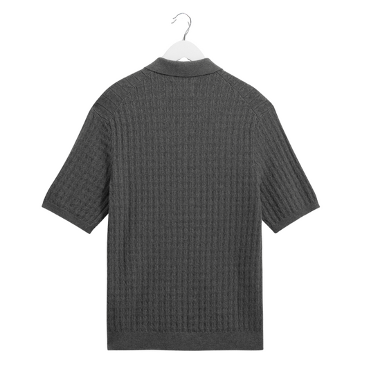 Wax London Naples Polo in Grey Marl