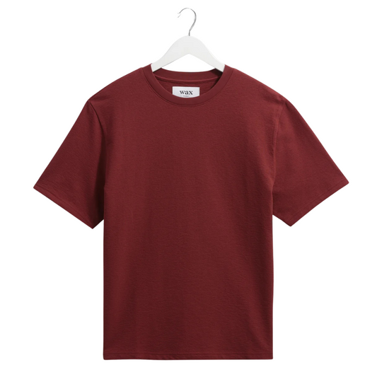 Wax London Dean Tee in Burgundy