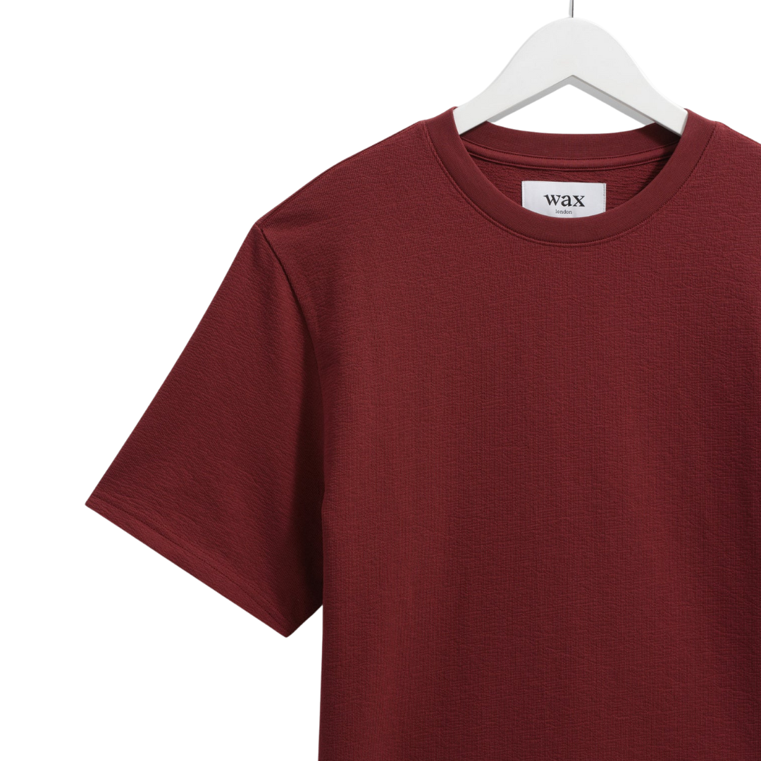Wax London Dean Tee in Burgundy