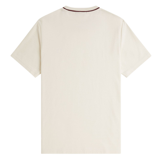 Fred Perry Textured Stripe Tee in ECRU