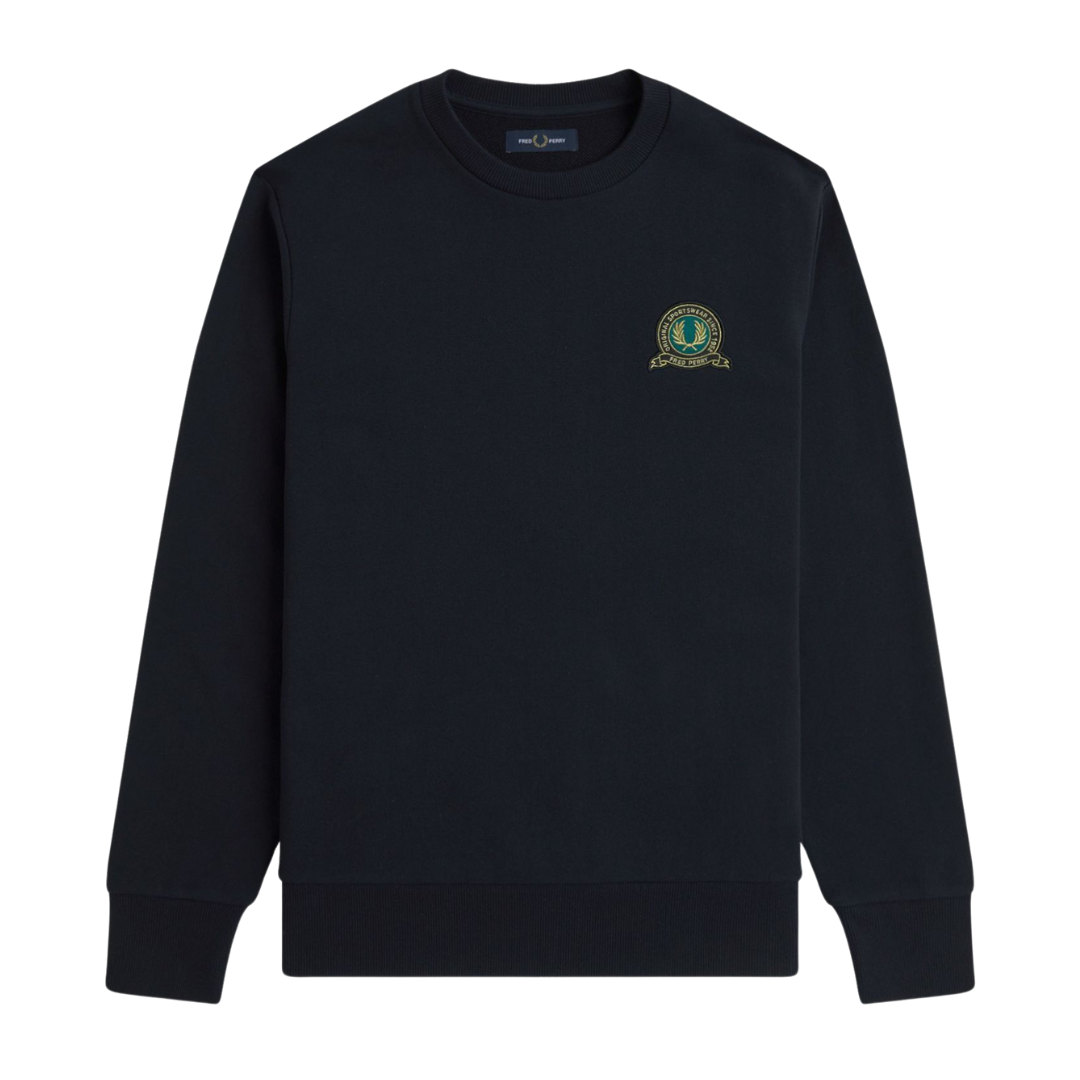 Fred Perry Tennis Badge Sweatshirt in Navy