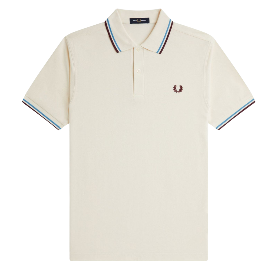 Fred Perry Twin Tip Polo in Ecru