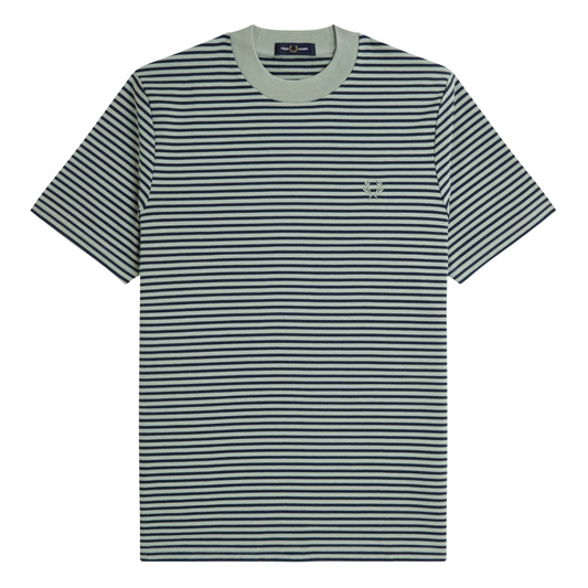 Fred Perry Fine Stripe Heavyweight Tee in Bayleaf