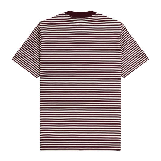 Fred Perry Fine Stripe Heavyweight Tee in Oxblood