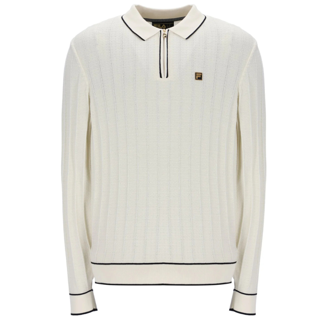 Fila Sully Knitted Polo in Tofu Cream