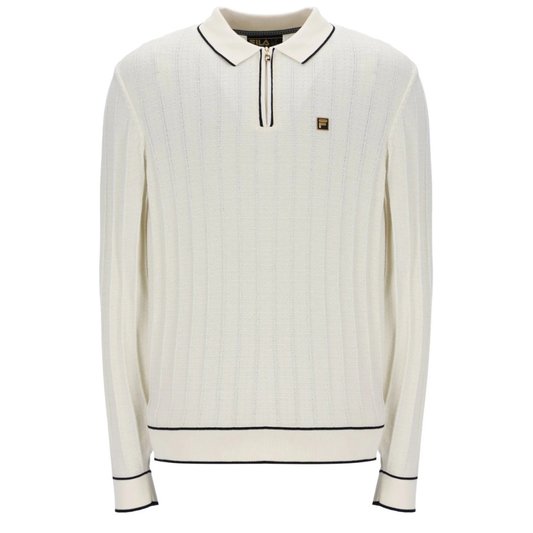Fila Sully Knitted Polo in Tofu Cream