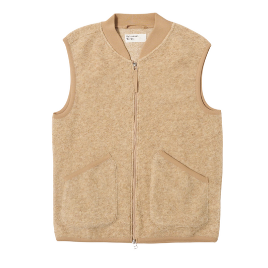 Universal Works Zip Waistcoat in Fawn