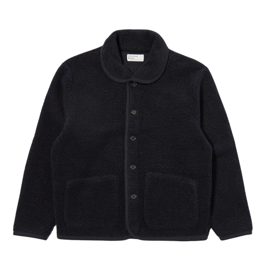Universal Works Fleece Lancaster Jacket in Navy