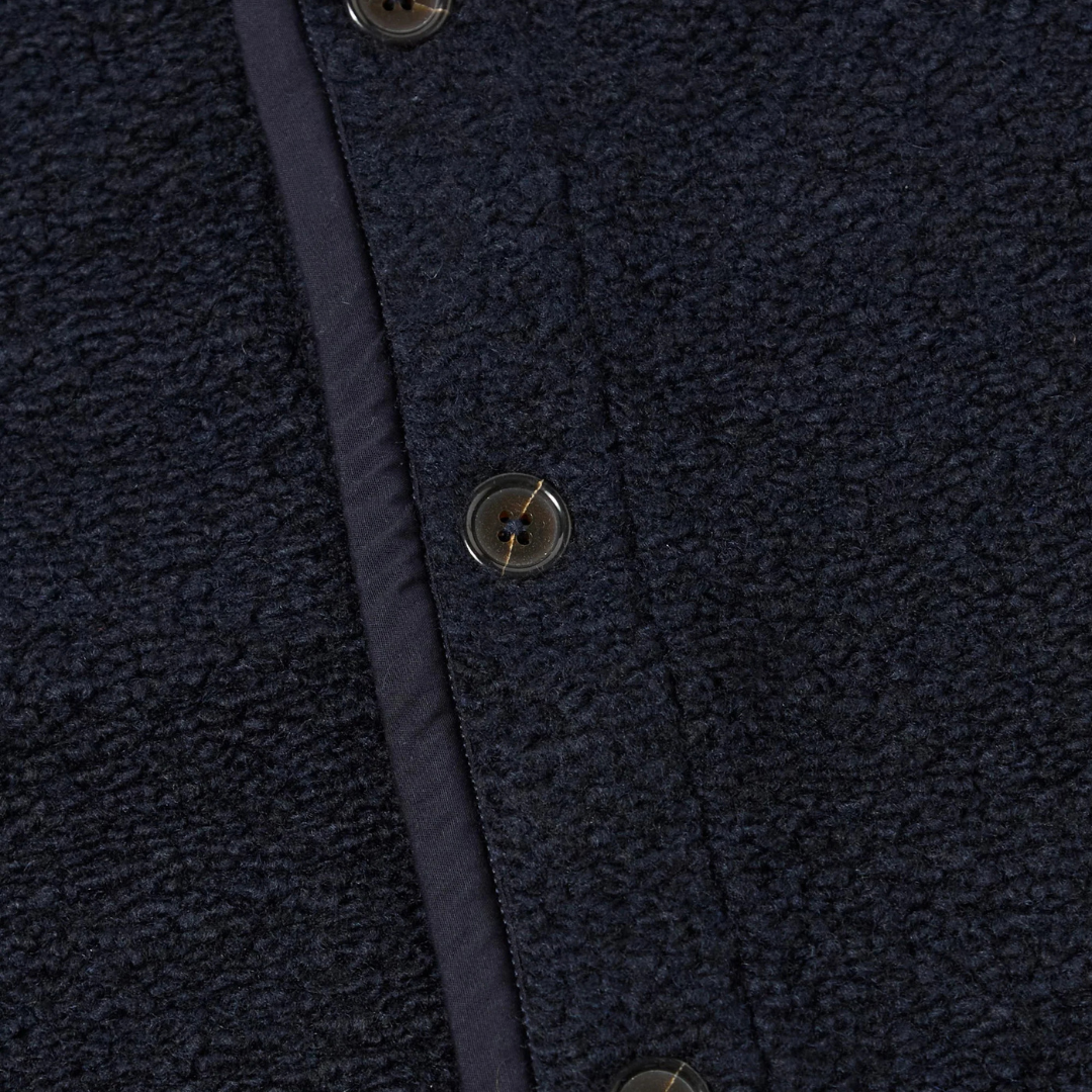 Universal Works Fleece Lancaster Jacket in Navy