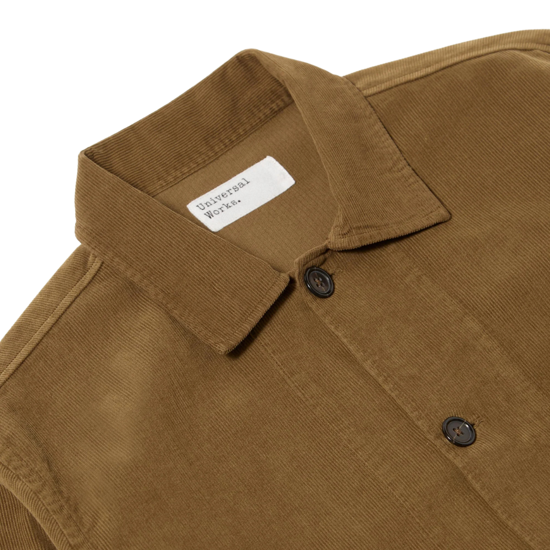 Universal Works Cord Bakers Overshirt in Khaki