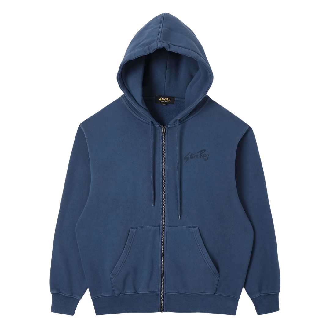 Stan Ray OG Zip Hoodie in Washed Navy