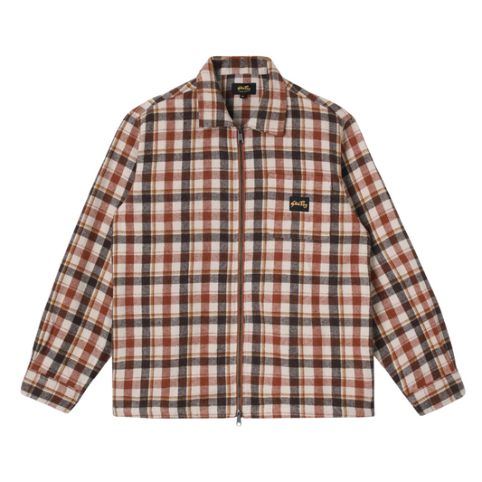 Stan Ray Plaid Zip Shirt in Tan
