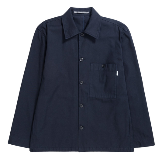 Norse Projects Standard Twill Overshirt in Dark Navy